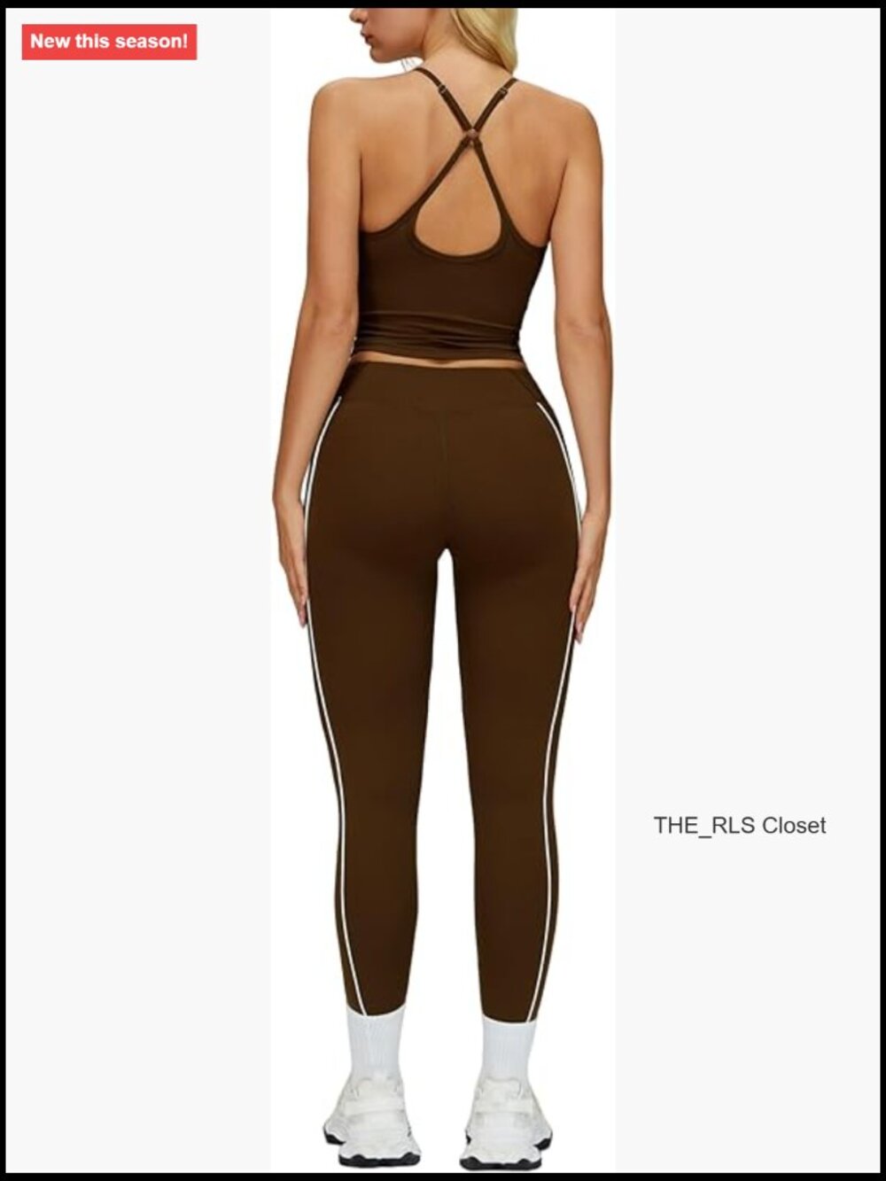 Two Piece Workout Set With Adjustable Spaghetti Strap Tank Top And High Waist
